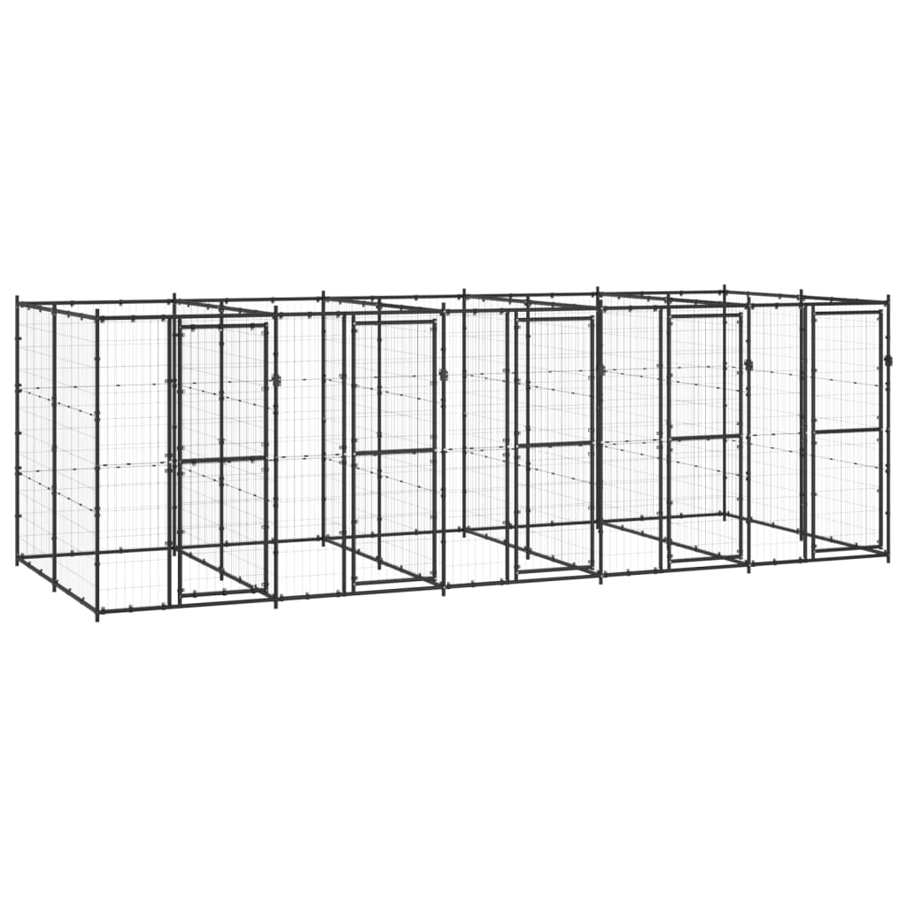 Cage pour chien d'extérieur 12,1 m² acier - noir, 550 x 220 x 180 cm, 1, non - number 1.