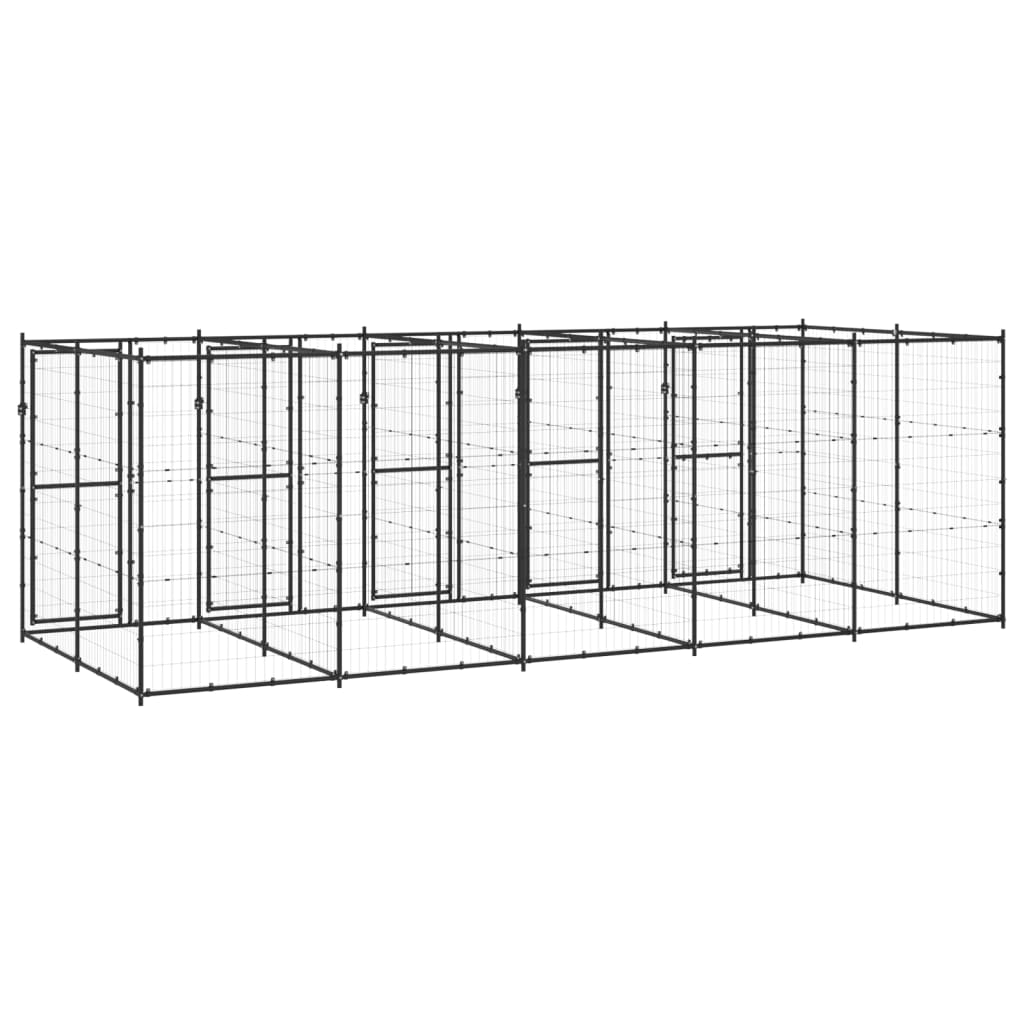 Cage pour chien d'extérieur 12,1 m² acier - noir, 550 x 220 x 180 cm, 1, non - number 4.