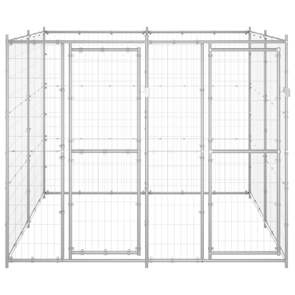 Cage pour chien d'extérieur 4,84 m² acier galvanisé - argent, 220 x 220 x 180 cm, 1, non - number 2.