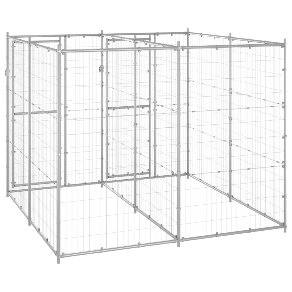 Cage pour chien d'extérieur 4,84 m² acier galvanisé - argent, 220 x 220 x 180 cm, 1, non - number 4.