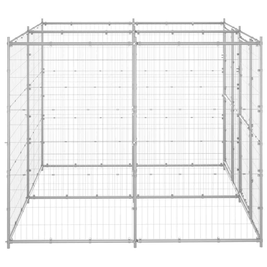 Cage pour chien d'extérieur 4,84 m² acier galvanisé - argent, 220 x 220 x 180 cm, 1, non - number 3.