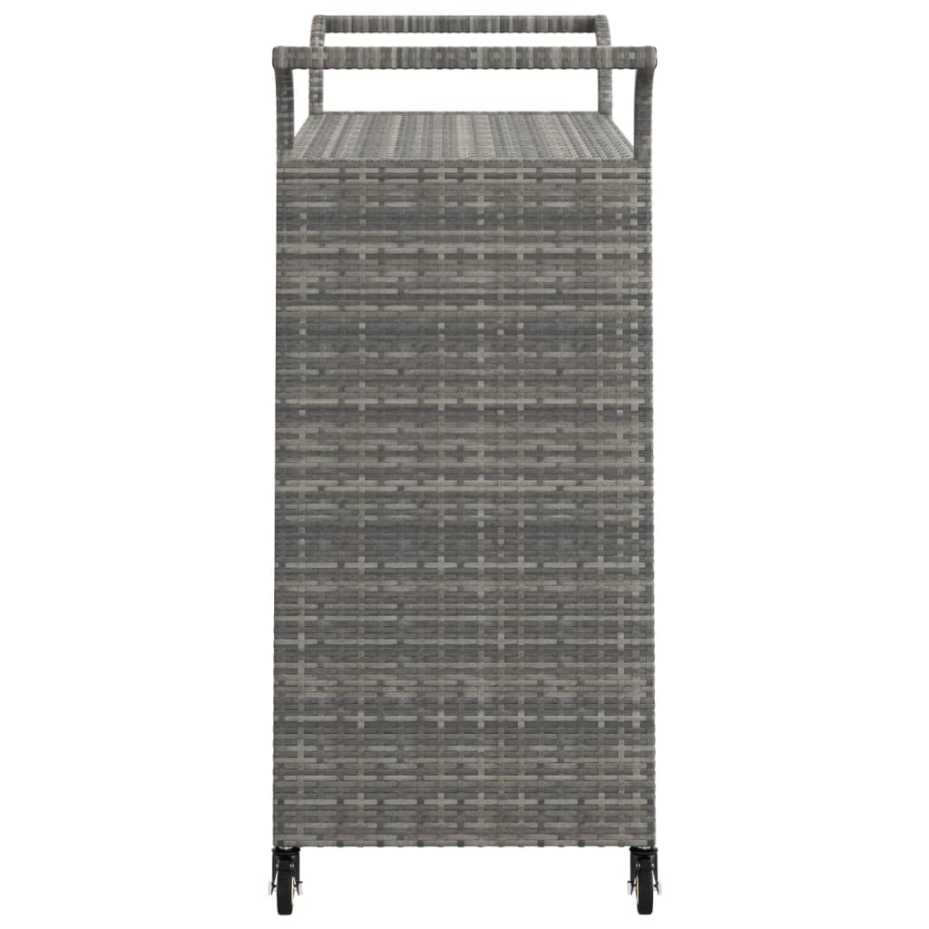Barvogn med skuffe 100x45x97 cm polyrattan grå - number 5.