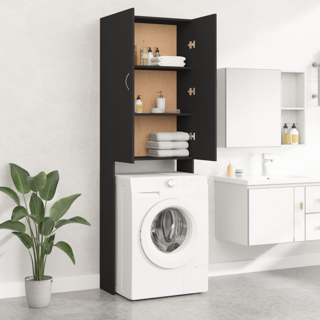 Washing machine cabinet 64x25.5x190 cm - black, 1 - number 7.