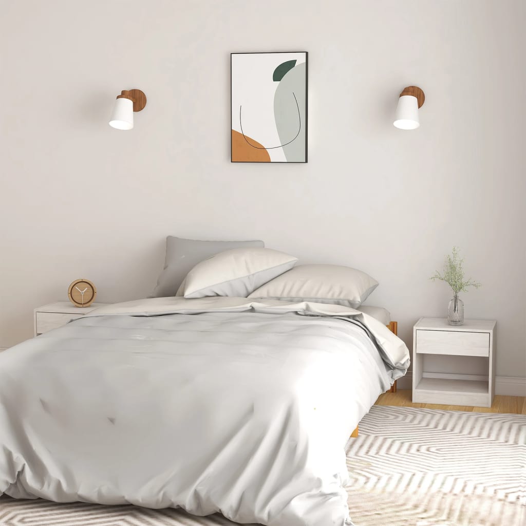 Comodini pz. 40x31x40 cm pino massello - bianco, 2 - number 1.