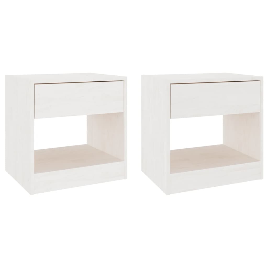 Comodini pz. 40x31x40 cm pino massello - bianco, 2 - number 2.