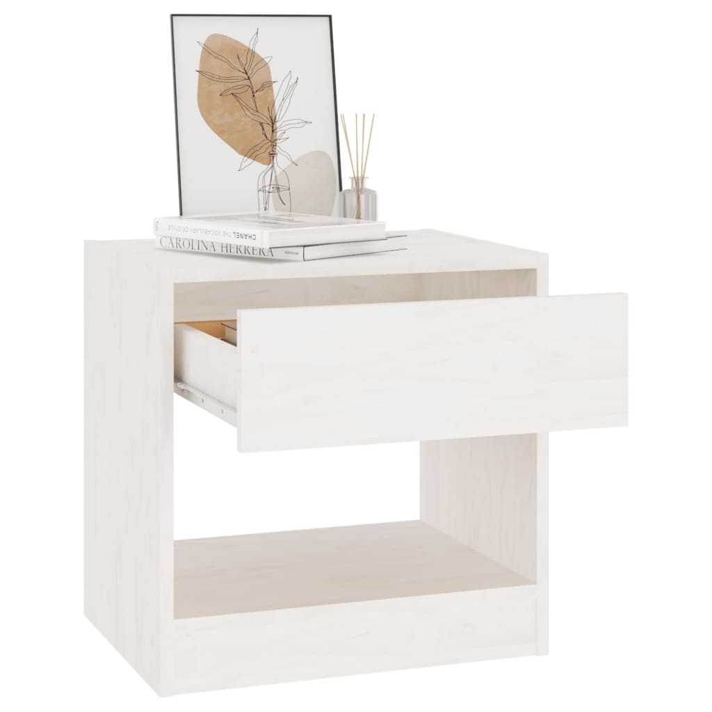 Comodini pz. 40x31x40 cm pino massello - bianco, 2 - number 4.