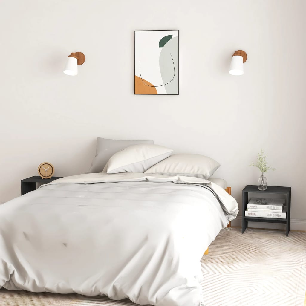 Noćni ormarići kom. 40x30,5x40 cm puni bor - sivi, 2 - number 3.