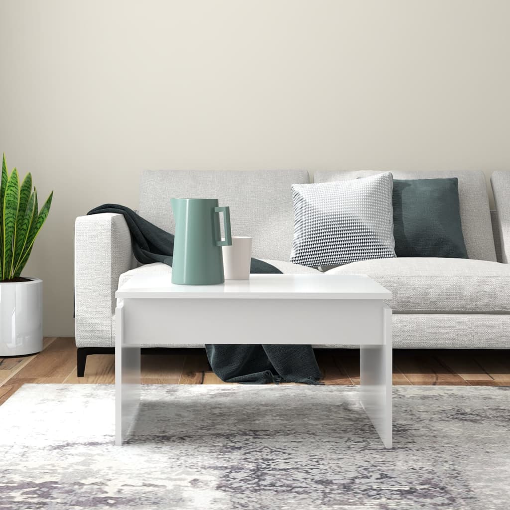 Sofabord 68x50x38 cm konstrueret træ hvid - number 3.