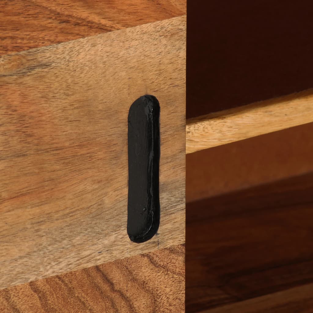 Tv-bord 110x30x50 cm massivt akacietræ gyldenbrun og grå - number 8.