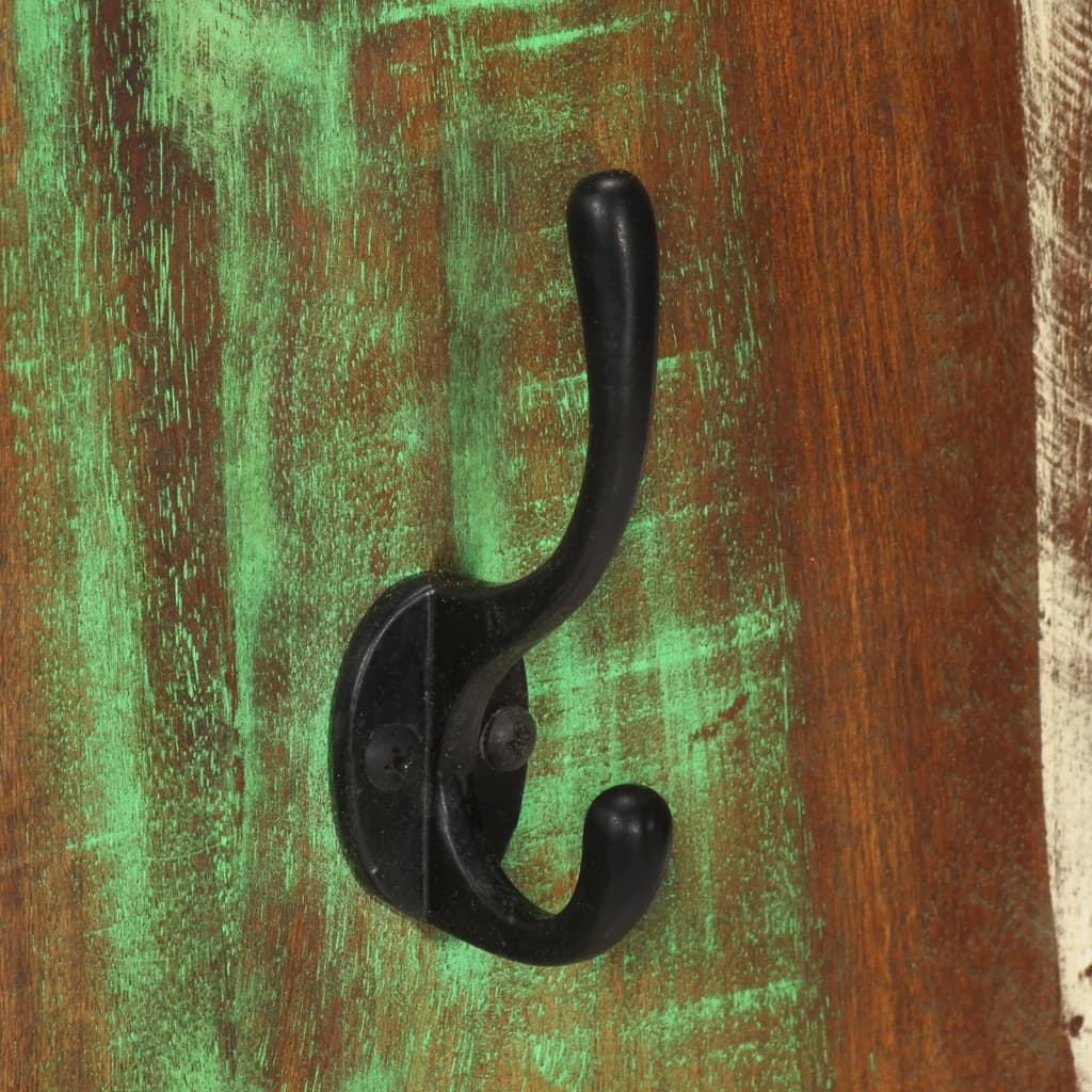 Væghængte knagerækker 2 stk. 36x3x110 cm massivt genbrugstræ - number 6.