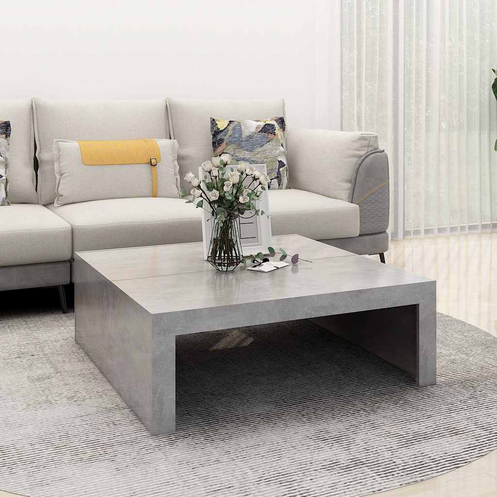 Coffee table 100x100x35 cm engineered wood - concrete grey, 1 - number 1.