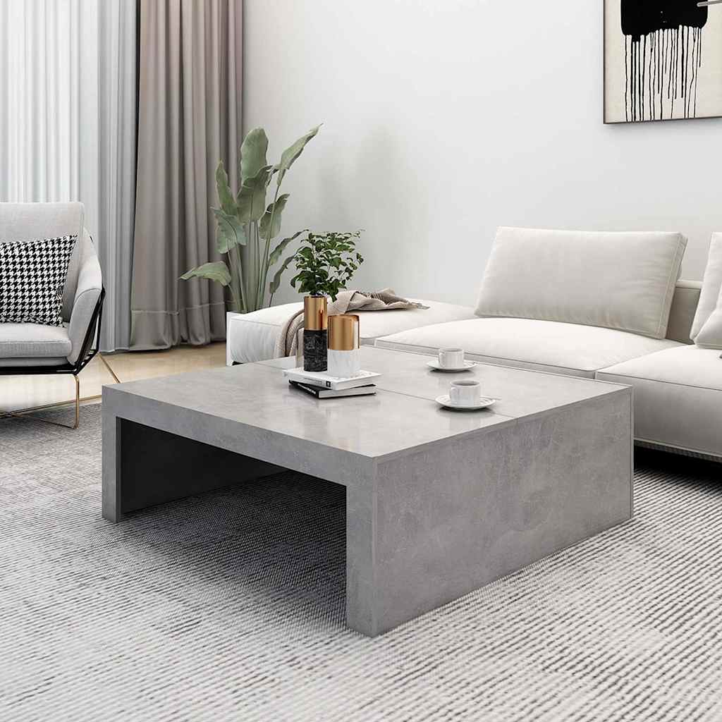 Coffee table 100x100x35 cm engineered wood - concrete grey, 1 - number 3.
