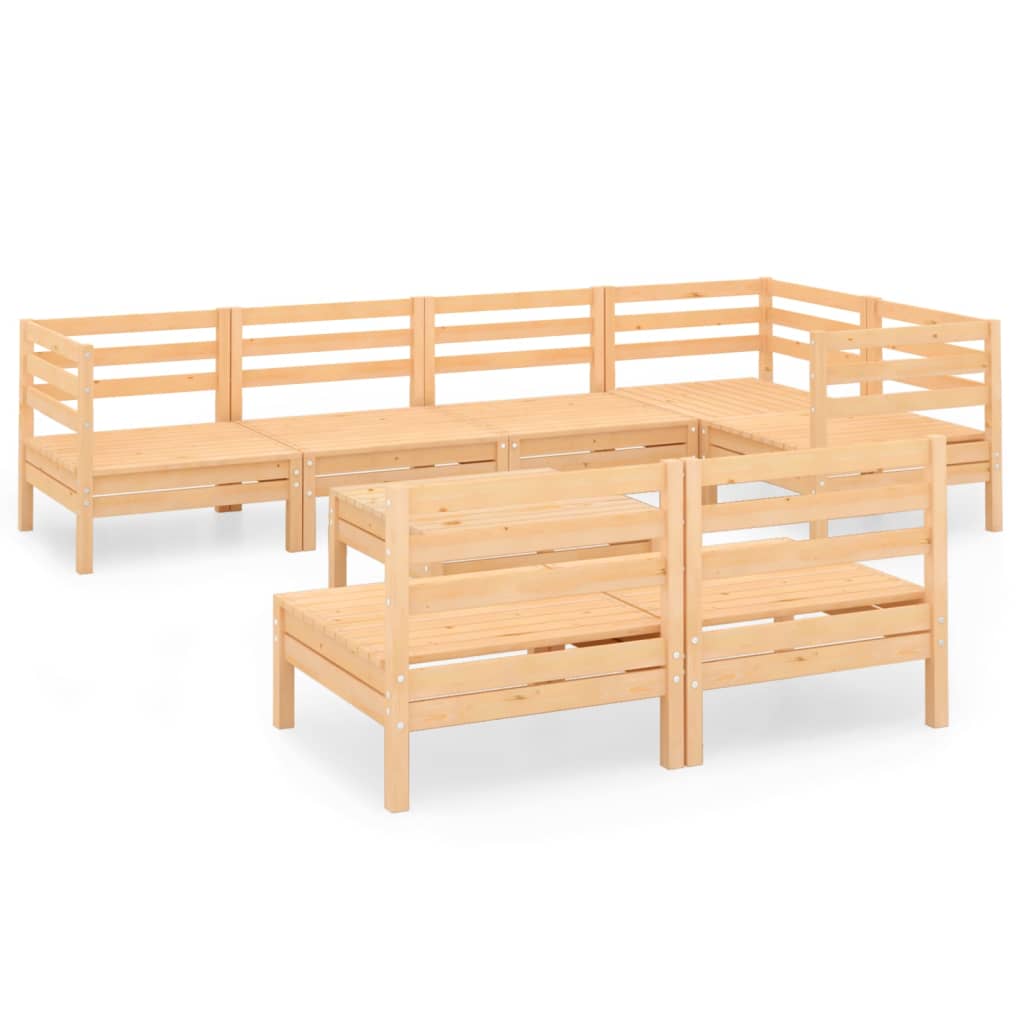 Dnevni boravak za vrt 8 dijelova masivni bor - smeđi, 1 - number 2.