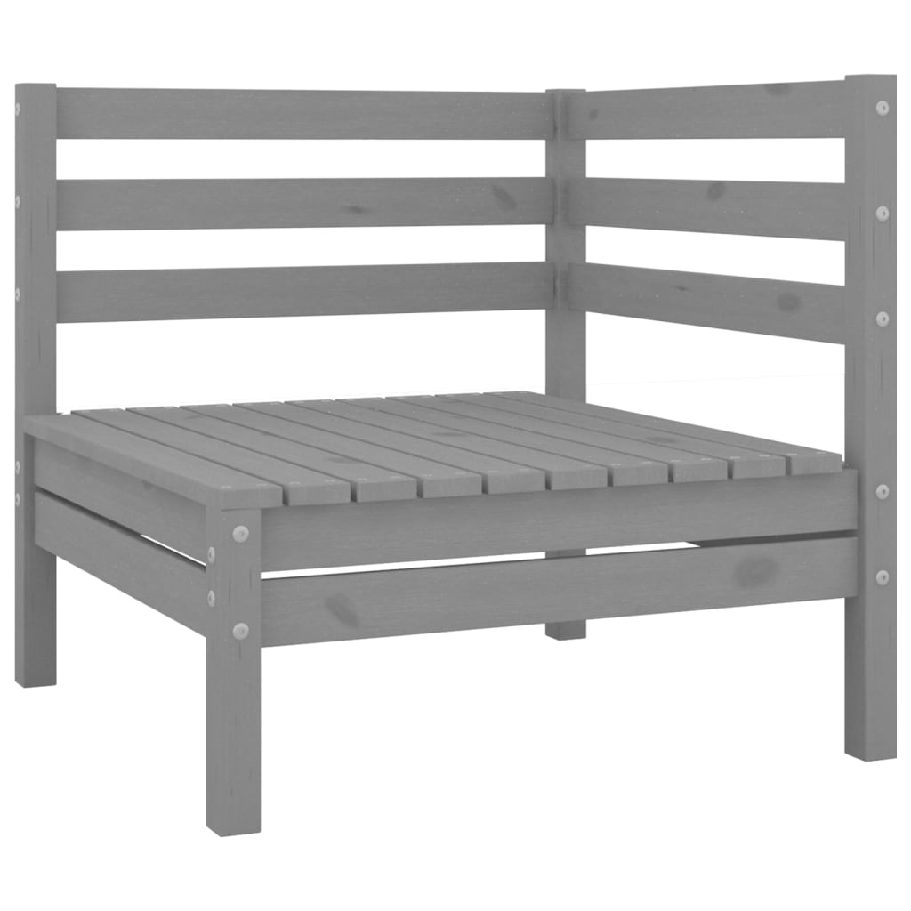 2-personers havesofa massivt fyrretræ grå - number 3.