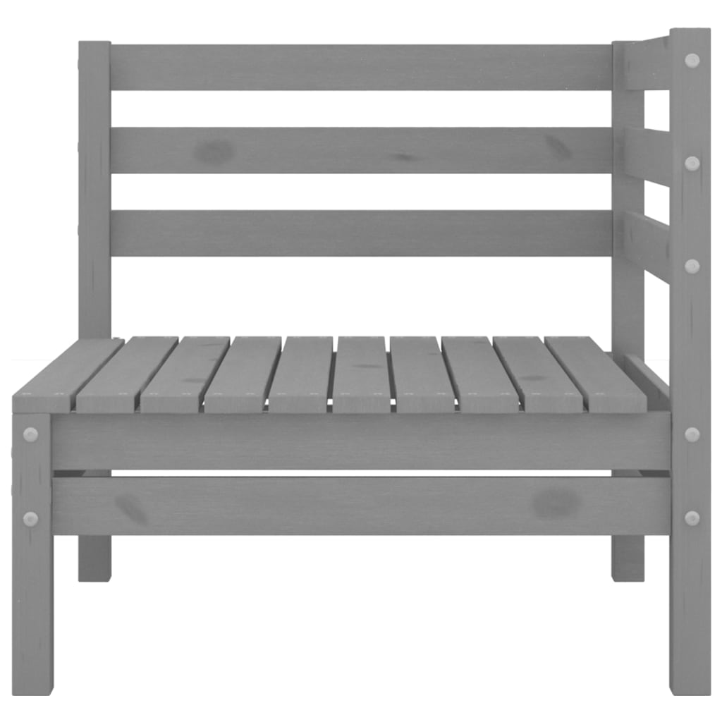2-personers havesofa massivt fyrretræ grå - number 5.