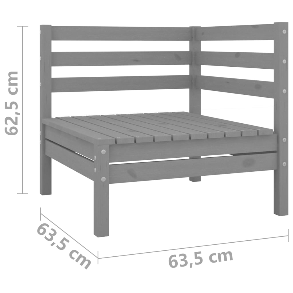2-personers havesofa massivt fyrretræ grå - number 7.