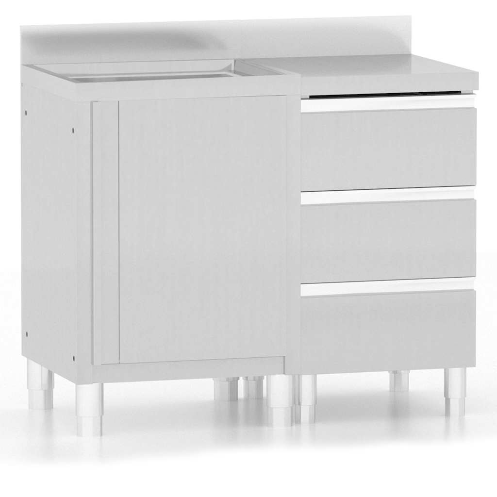 Industrijski kuhinjski ormari kom. inox - 2, ormarić sa sudoperom + ormarić sa 3 ladice - number 2.