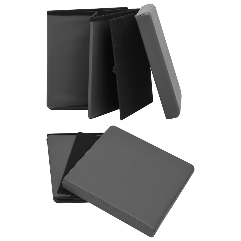 Sammenleggbare oppbevaringsputer stk. pvc - grå, 2 - number 6.