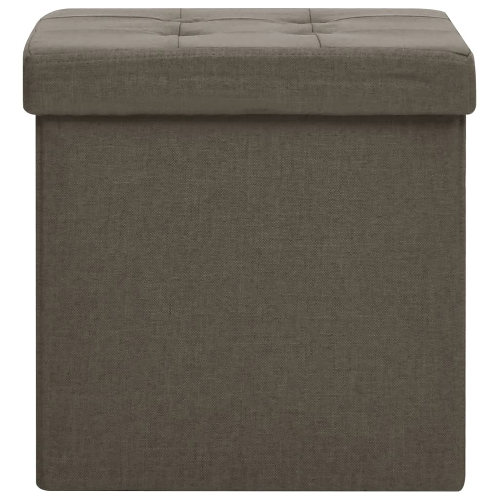 Sammenleggbare oppbevaringspuffer stk. kunstig lerret - brun, 2 - number 4.