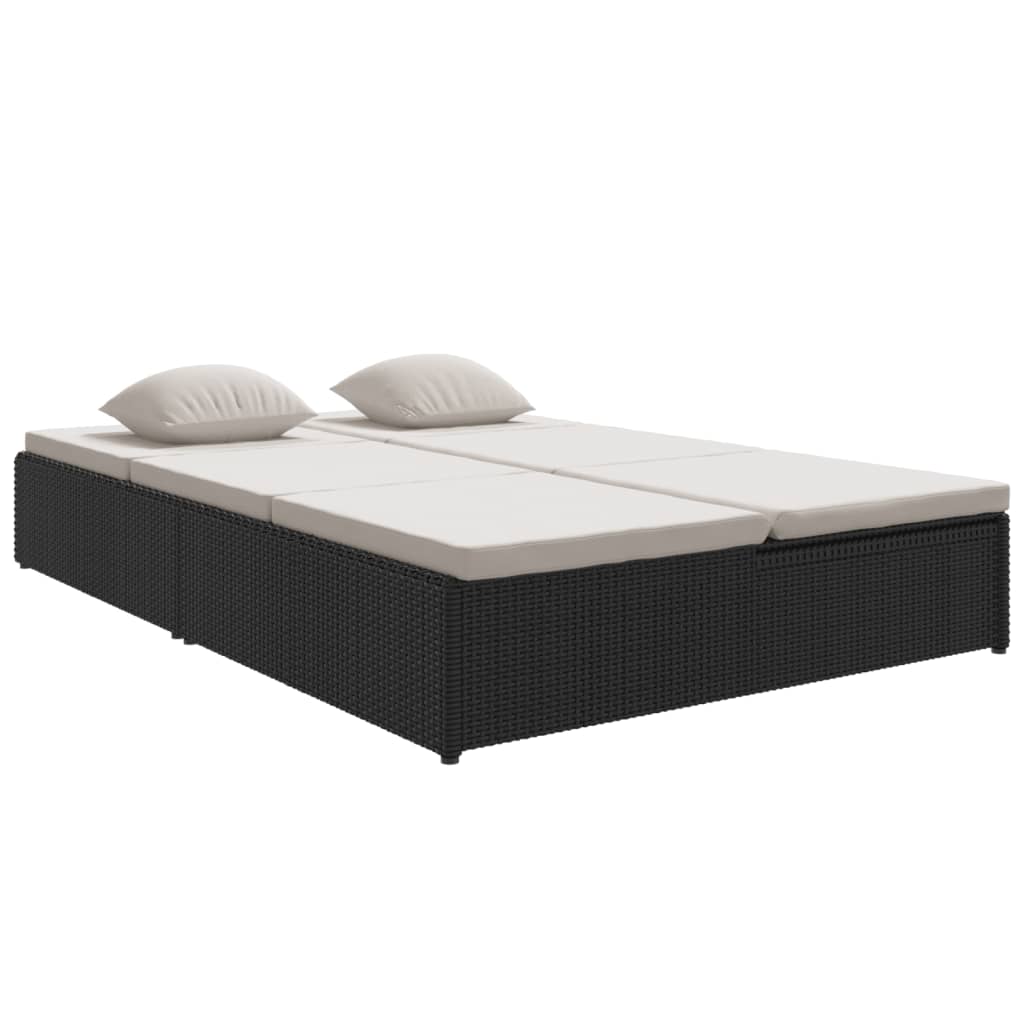 Fleksibel soleng med hynder polyrattan sort - number 2.