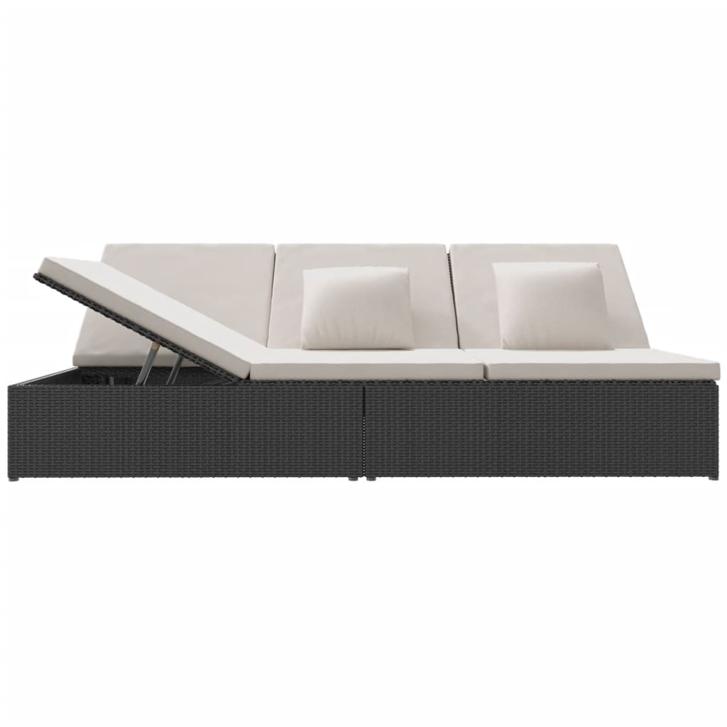 Fleksibel soleng med hynder polyrattan sort - number 3.