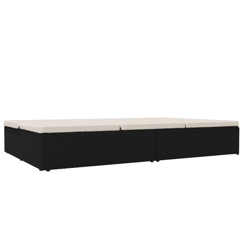 Fleksibel soleng med hynder polyrattan sort - number 5.