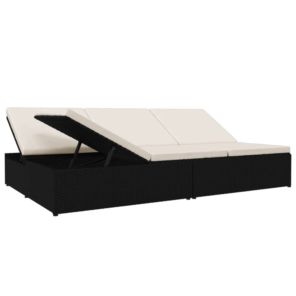 Fleksibel soleng med hynder polyrattan sort - number 4.