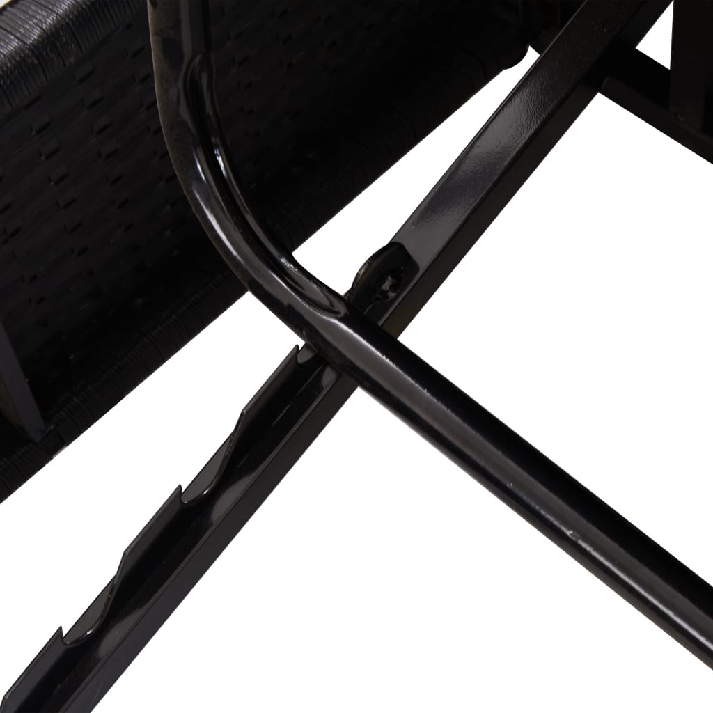 Fleksibel soleng med hynder polyrattan sort - number 8.