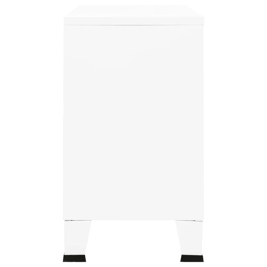 Skænk 105x35x62 cm metal og glas hvid - number 4.