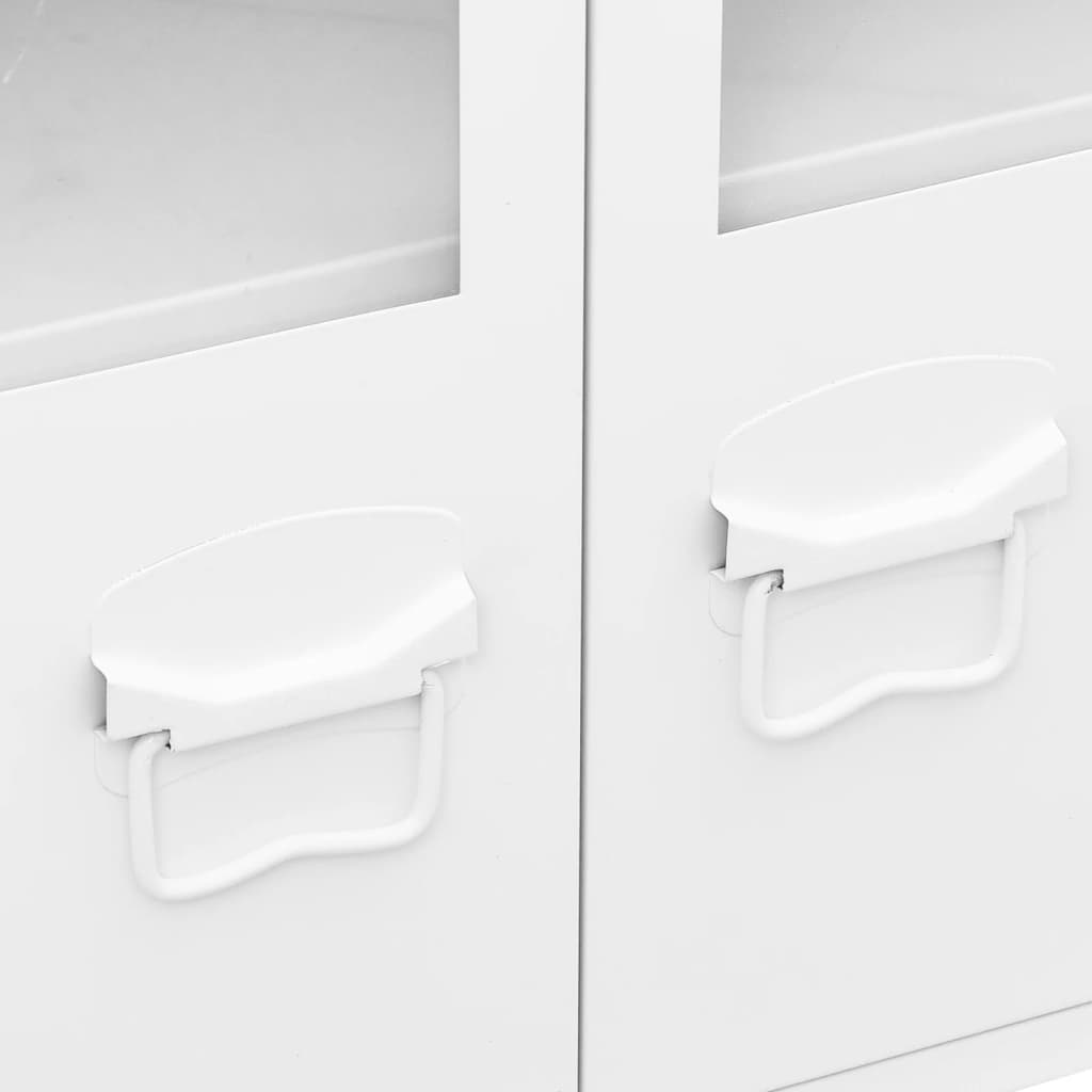 Skænk 105x35x62 cm metal og glas hvid - number 7.