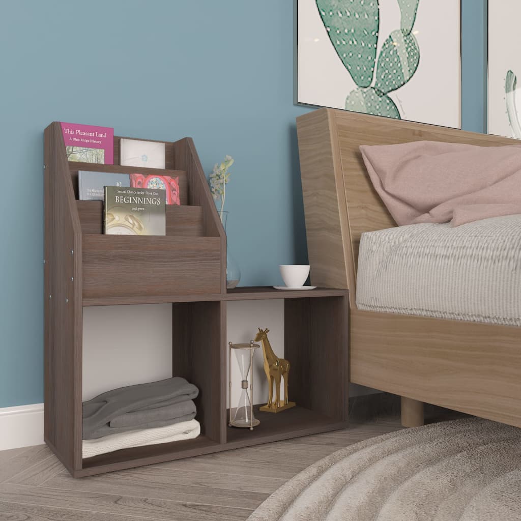 Magasinreol 71x30x78,5 cm konstrueret træ - grå og sonoma-eg, 1 - number 3.