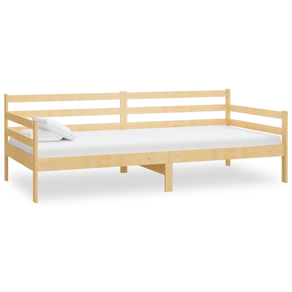 Daybed med madras 90x200 cm massivt fyrretræ - brun - number 4.
