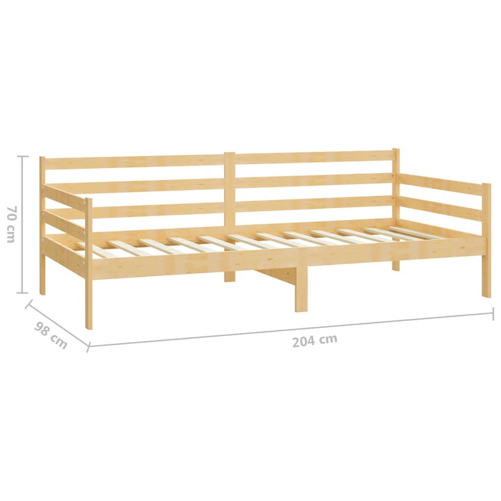 Daybed med madras 90x200 cm massivt fyrretræ - brun - number 10.