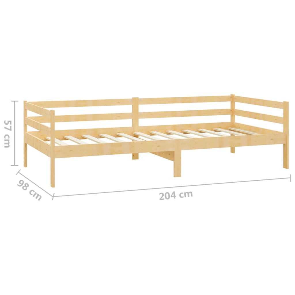 Daybed med madras 90x200 cm massivt fyrretræ - brun - number 10.