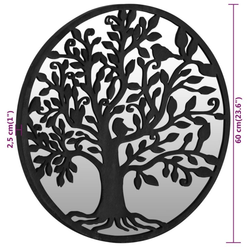 Spejl 60x2,5 cm rundt jern - sort, 60 x 2.5 cm, 1 - number 6.