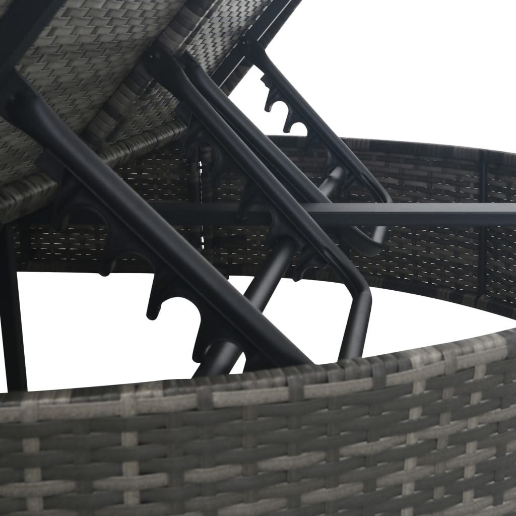 2-manns solseng med pute polyrattangrå - number 7.