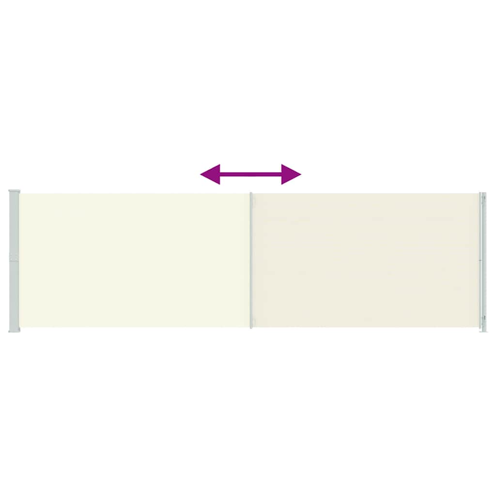 Sammenrullelig sidemarkise til terrassen 180x600 cm cremefarvet - number 7.