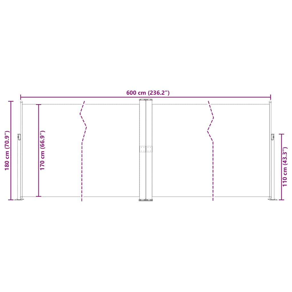 Rolo bočna tenda - crvena, 180 x 600 cm, 1 - number 9.