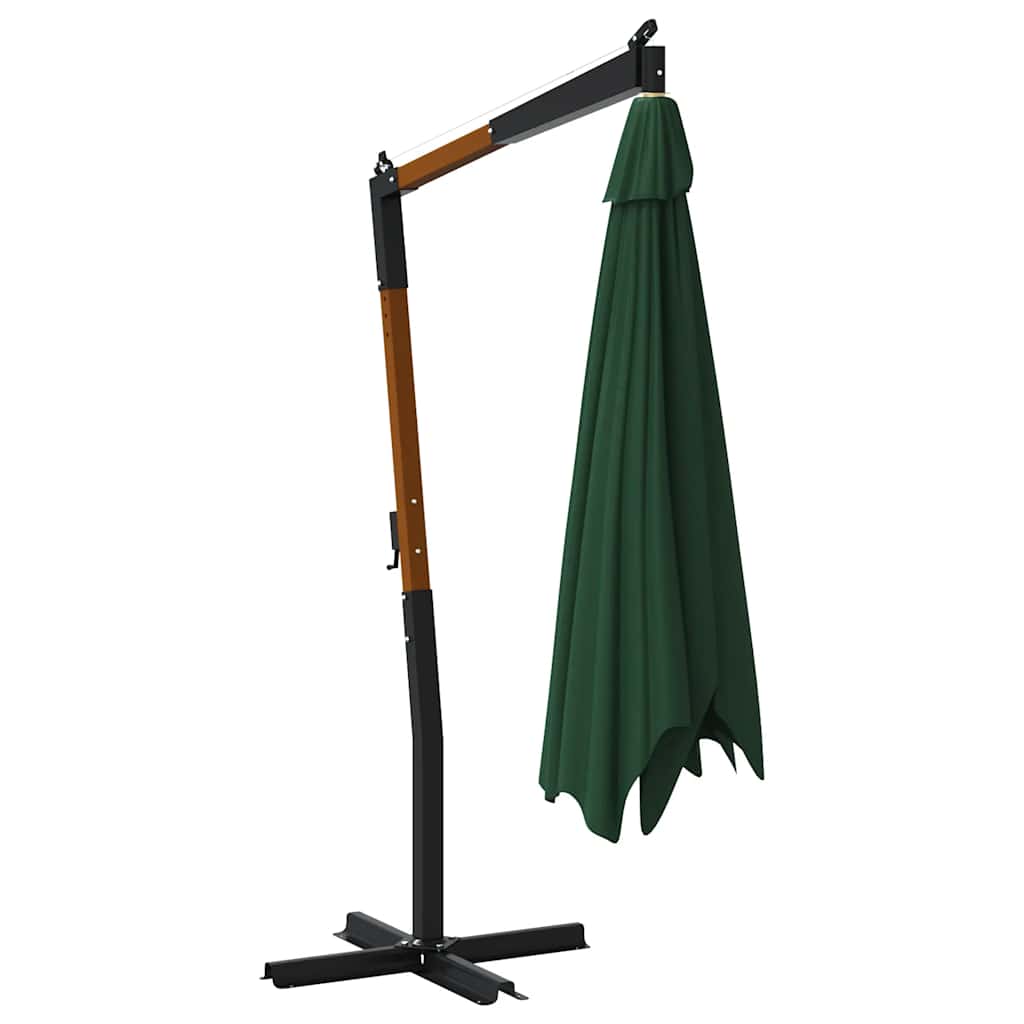 Hanging parasol with wooden pole 400x300 cm green - number 4.