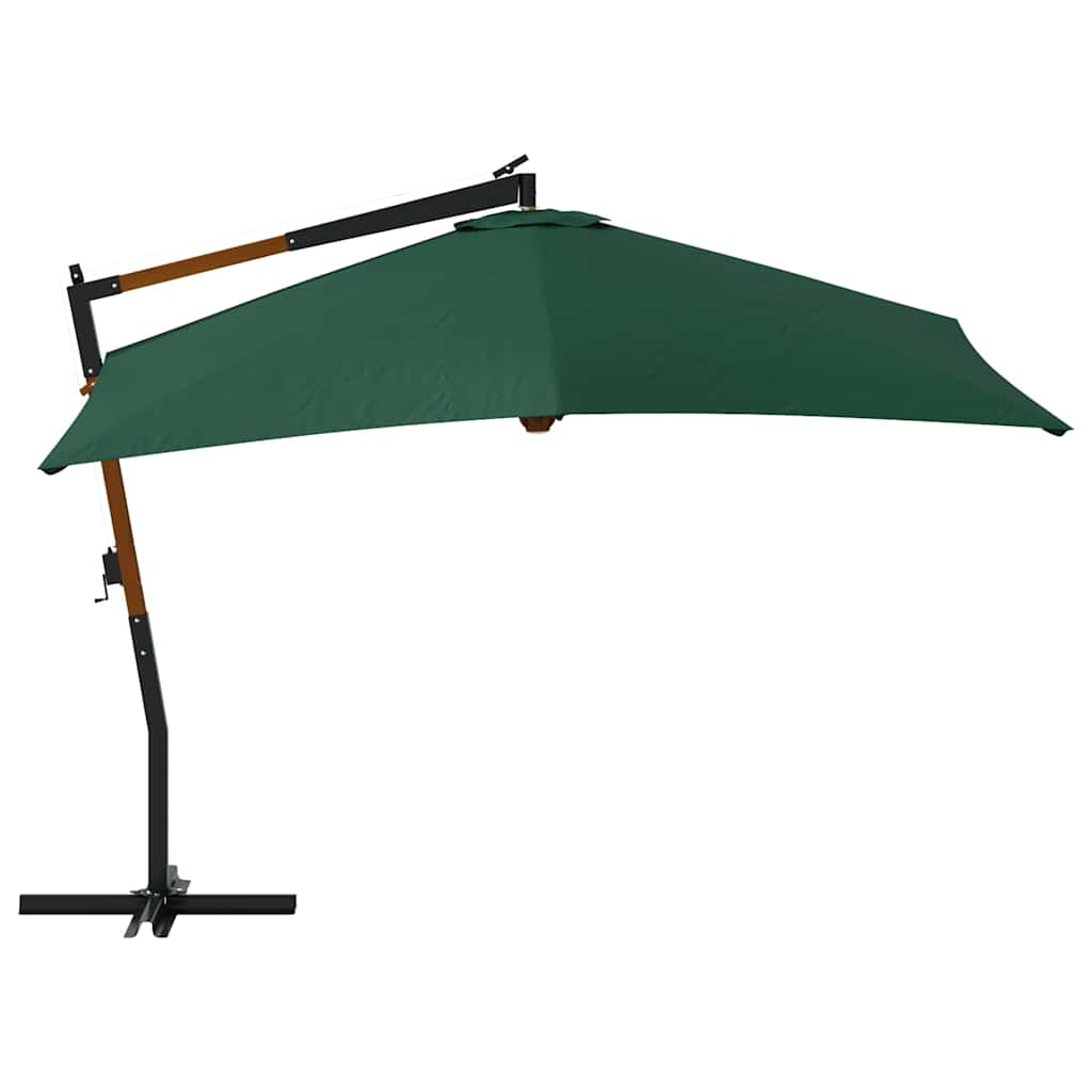 Hanging parasol with wooden pole 400x300 cm green - number 6.