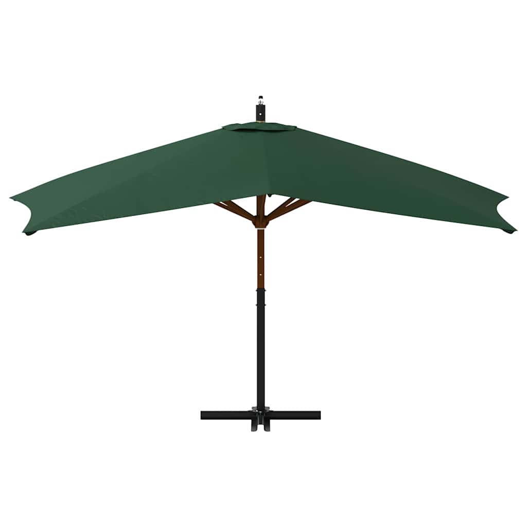 Hanging parasol with wooden pole 400x300 cm green - number 5.