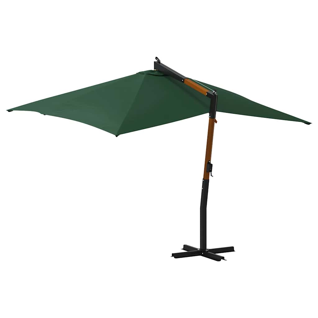 Hanging parasol with wooden pole 400x300 cm green - number 7.
