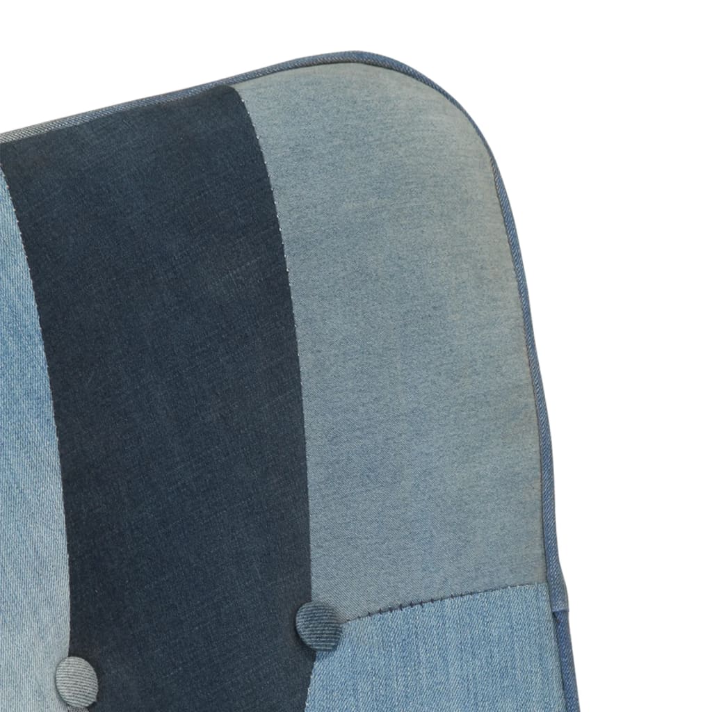 Gyngestol lærred denim-patchwork blå - number 5.