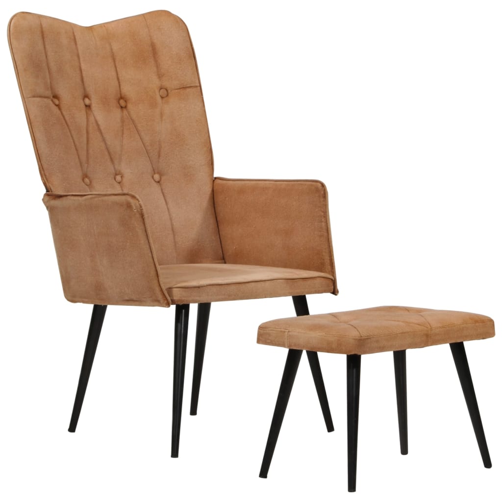 Fotel z podnóżkiem płótno - number 12.