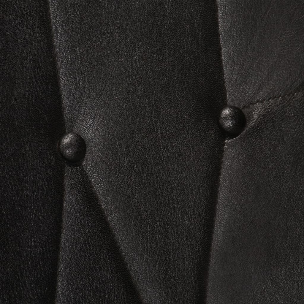 Fotelja sa tabureom za noge - crna, 1, prava koža - number 7.