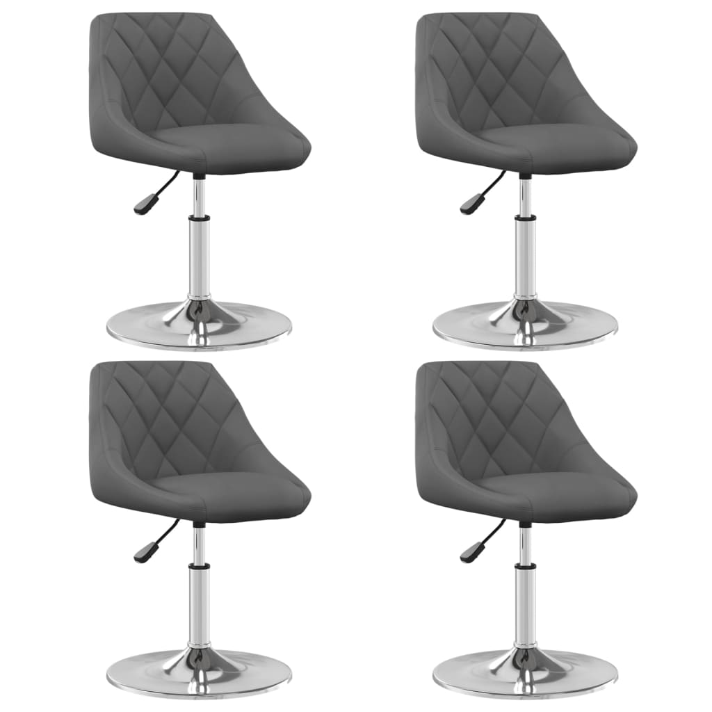 Swivel dining table chairs pcs. velvet - light grey, 6 - number 1.