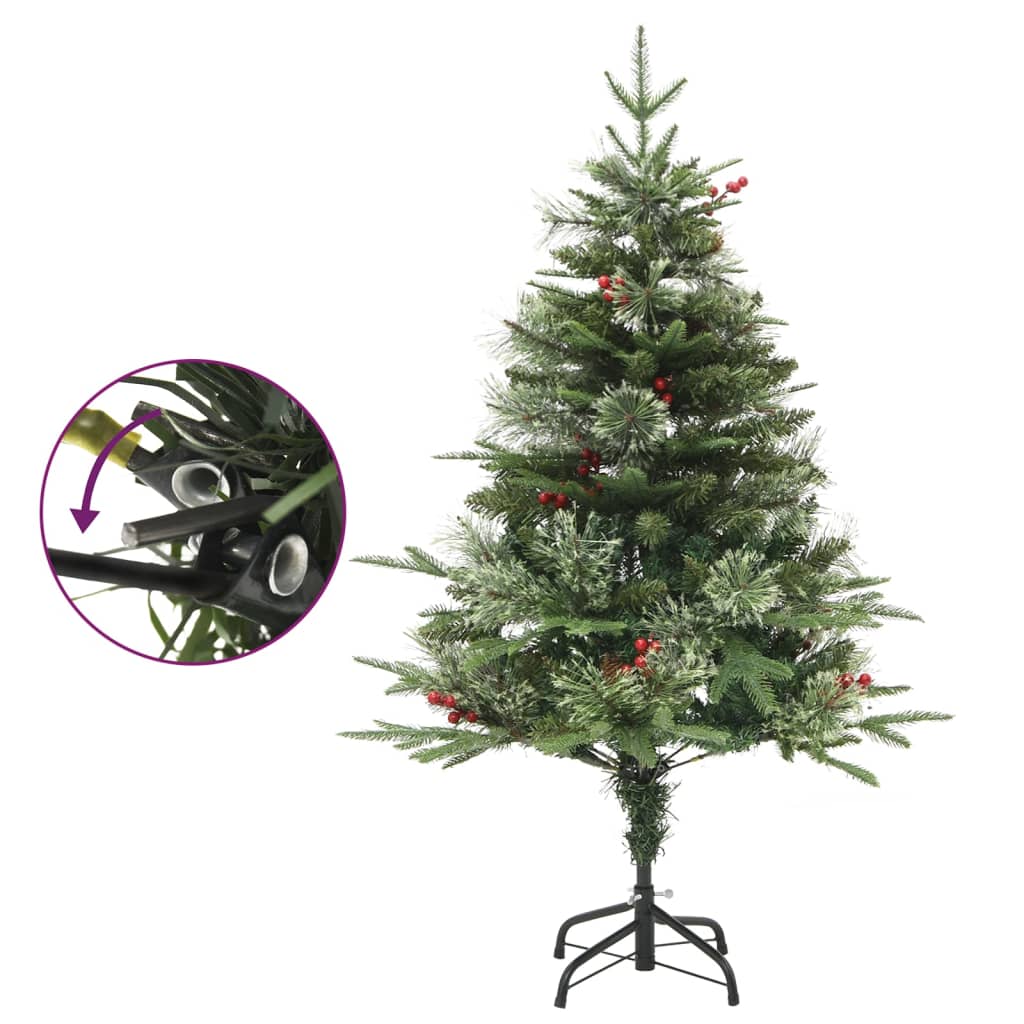 Christmas tree with pine cones and light pvc and pe 150 cm green - number 2.
