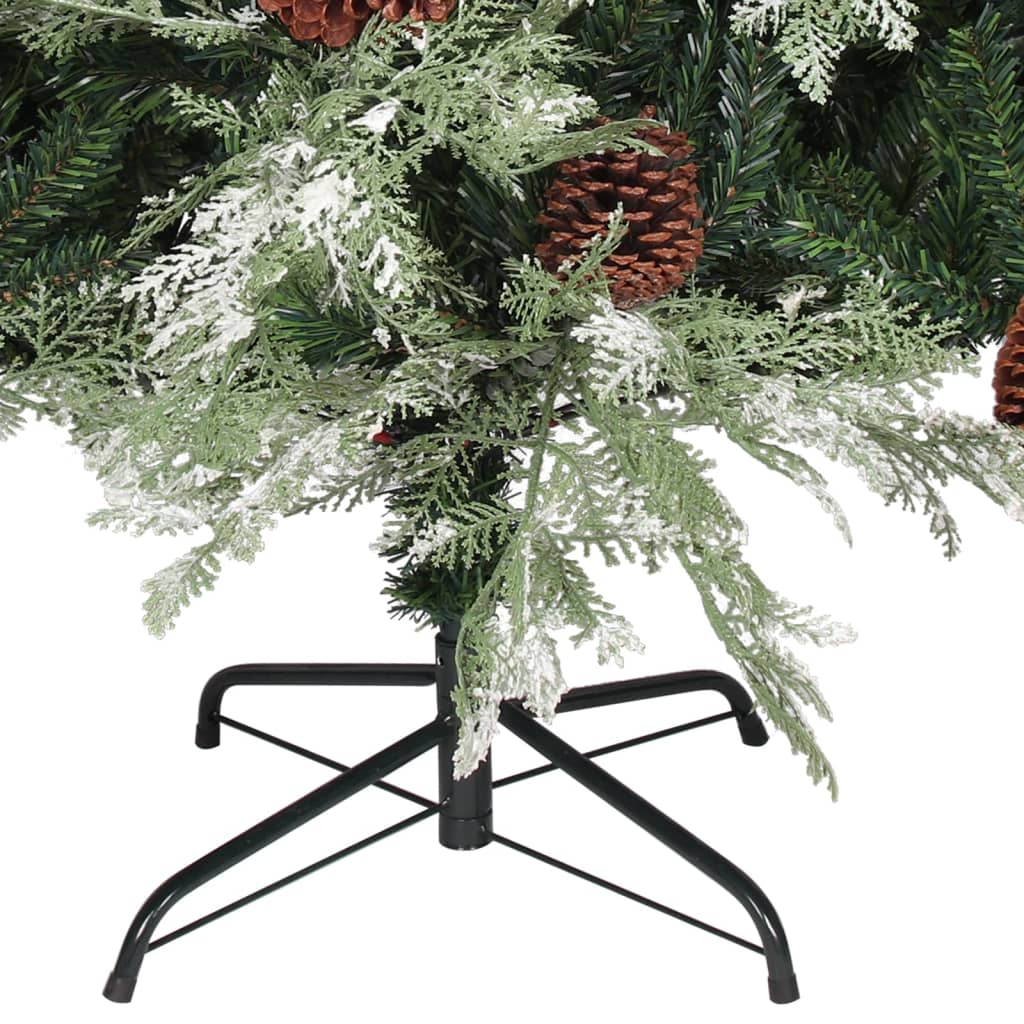 Sapin de noël avec pommes de pin 120 cm pvc & pe vert et blanc - 120 x 65 cm, 1 - number 4.