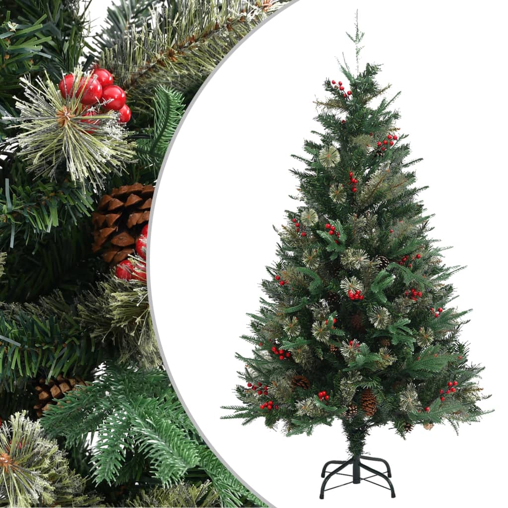 Sapin de noël avec pommes de pin 150 cm pvc & pe vert - 150 x 68 cm, 1 - number 1.
