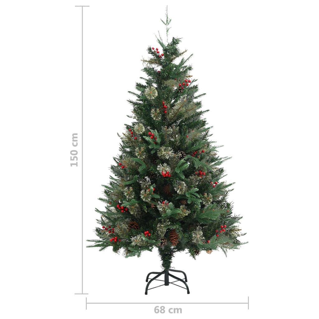 Sapin de noël avec pommes de pin 150 cm pvc & pe vert - 150 x 68 cm, 1 - number 6.